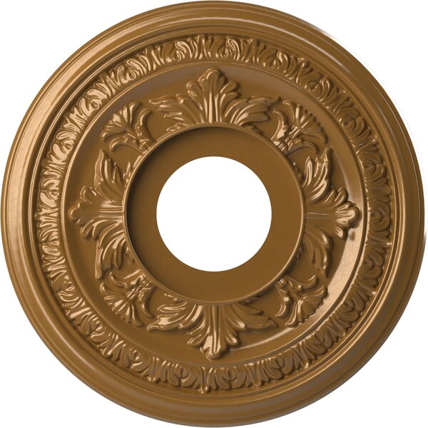 Ekena Millwork Baltimore PVC Medallion (Canopies up to 5 1/4"), 13"OD x 3 1/2"ID x 3/4"P, Metallic Vintage Gold CMP13BADVG - main